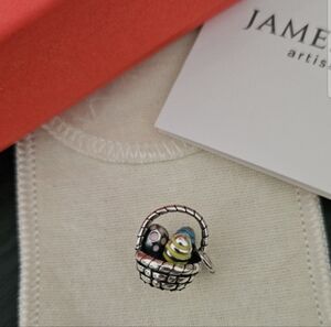 James Avery Sterling Basket of Eggs Charm - Multicolor Enamel